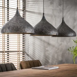 Hanglamp Punch Trechter Zwart Bruin - 3 lampen - Loft24.nl