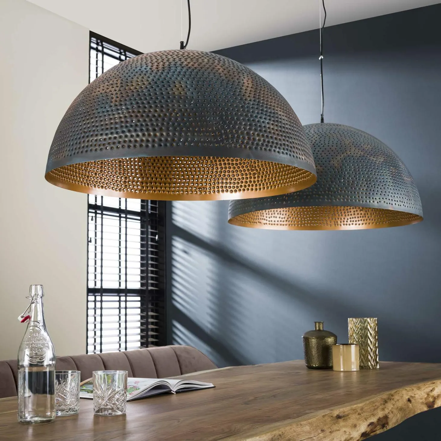 Hanglamp Punch Zwart Bruin - 1 lamp - Loft24.nl