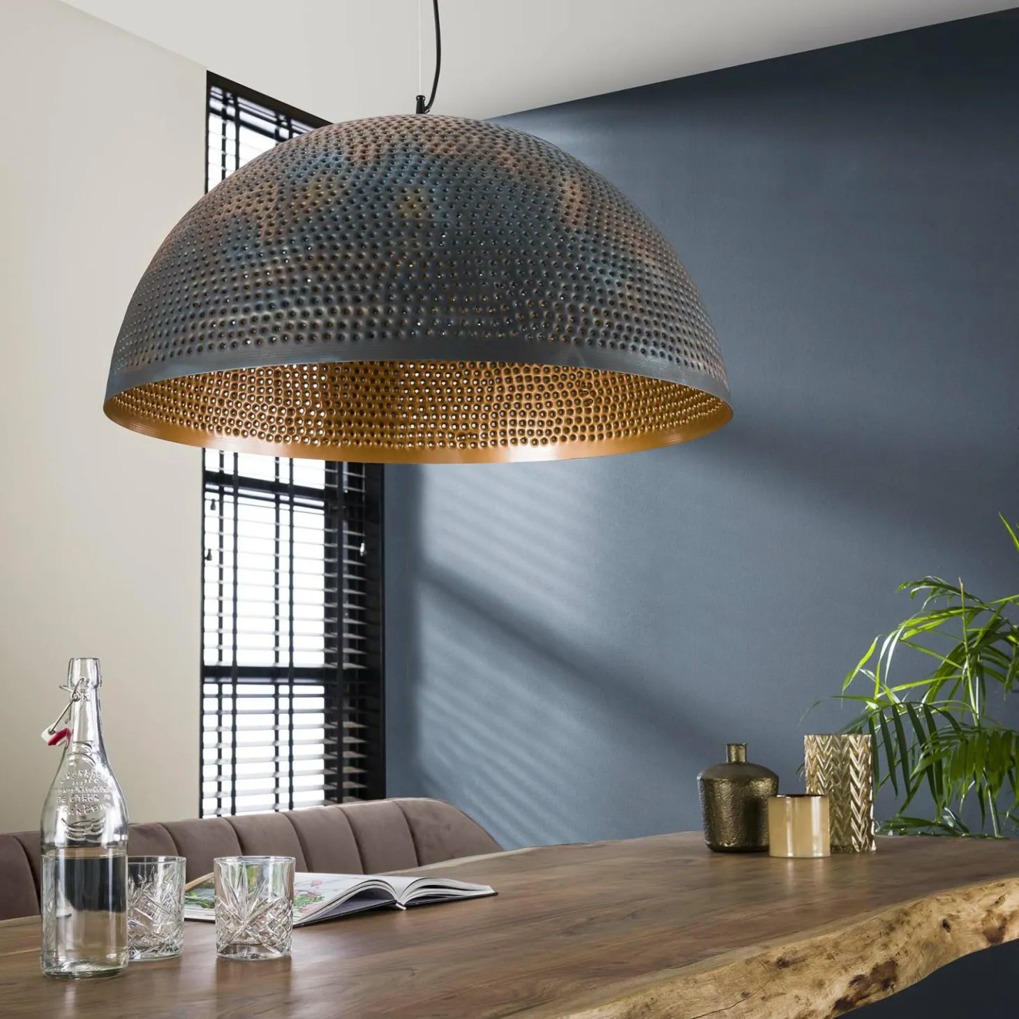 Hanglamp Punch Zwart Bruin - 1 lamp - Loft24.nl