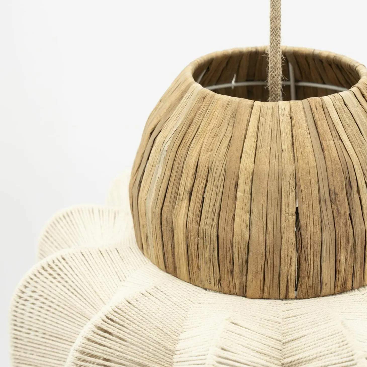 Hanglamp Reb - Zeegras en katoen - Loft24.nl