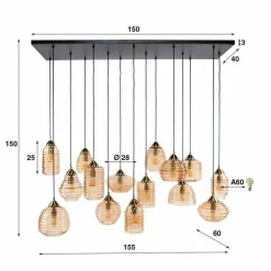 Hanglamp Rib Glass 15 -lamps - Loft24.nl