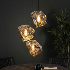 Hanglamp Rock Getrapt met 3 lampen Chromed Glass - Loft24.nl