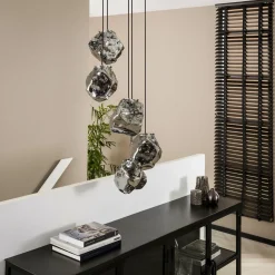 Hanglamp Rock Getrapt met 5 lampen Chromed Glass - Loft24.nl