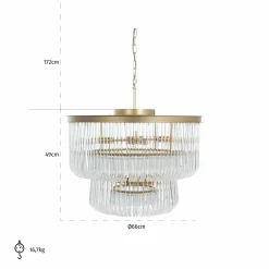 Hanglamp Romy Glas kleur Brushed Gold - Loft24.nl