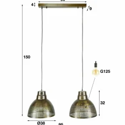 Hanglamp Screen Antiek Brons - 2 lampen - Loft24.nl