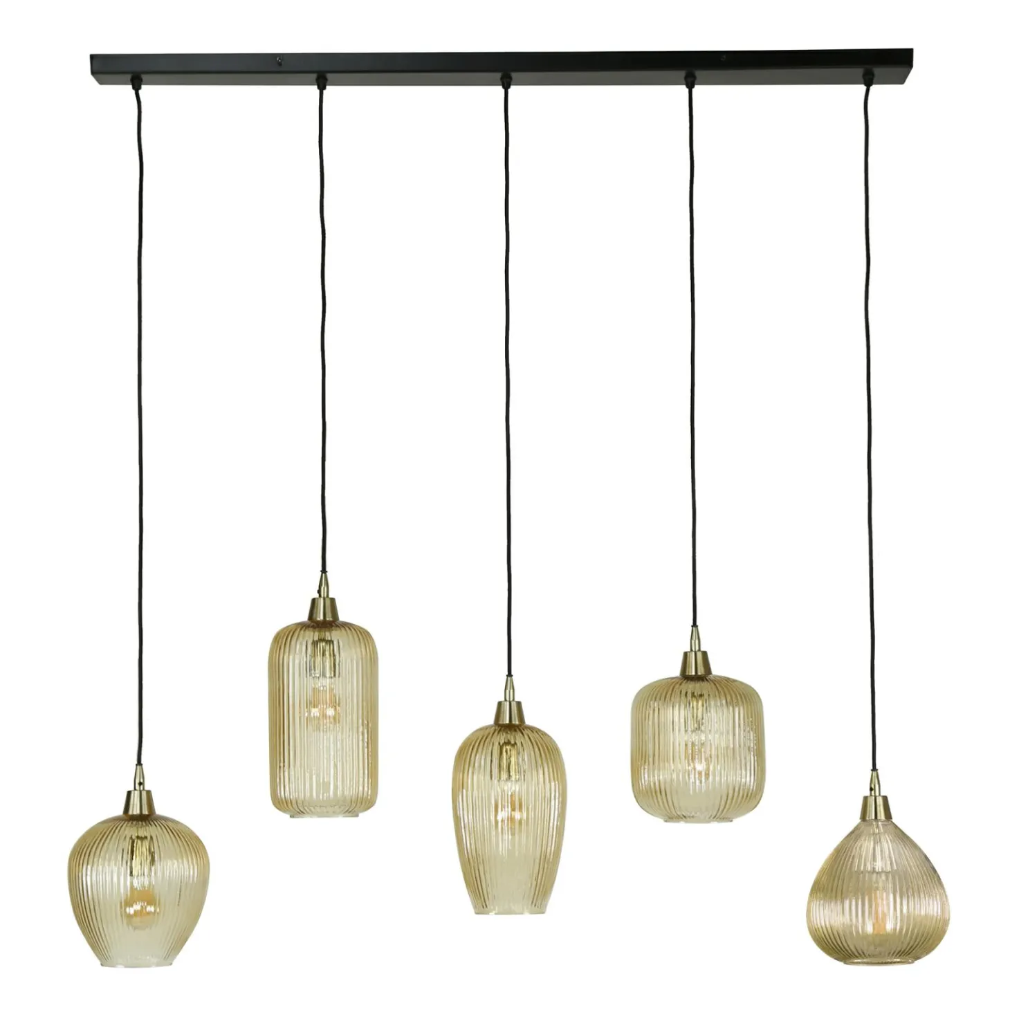 Hanglamp Stripe Glas - Mix 5 lampen - Loft24.nl