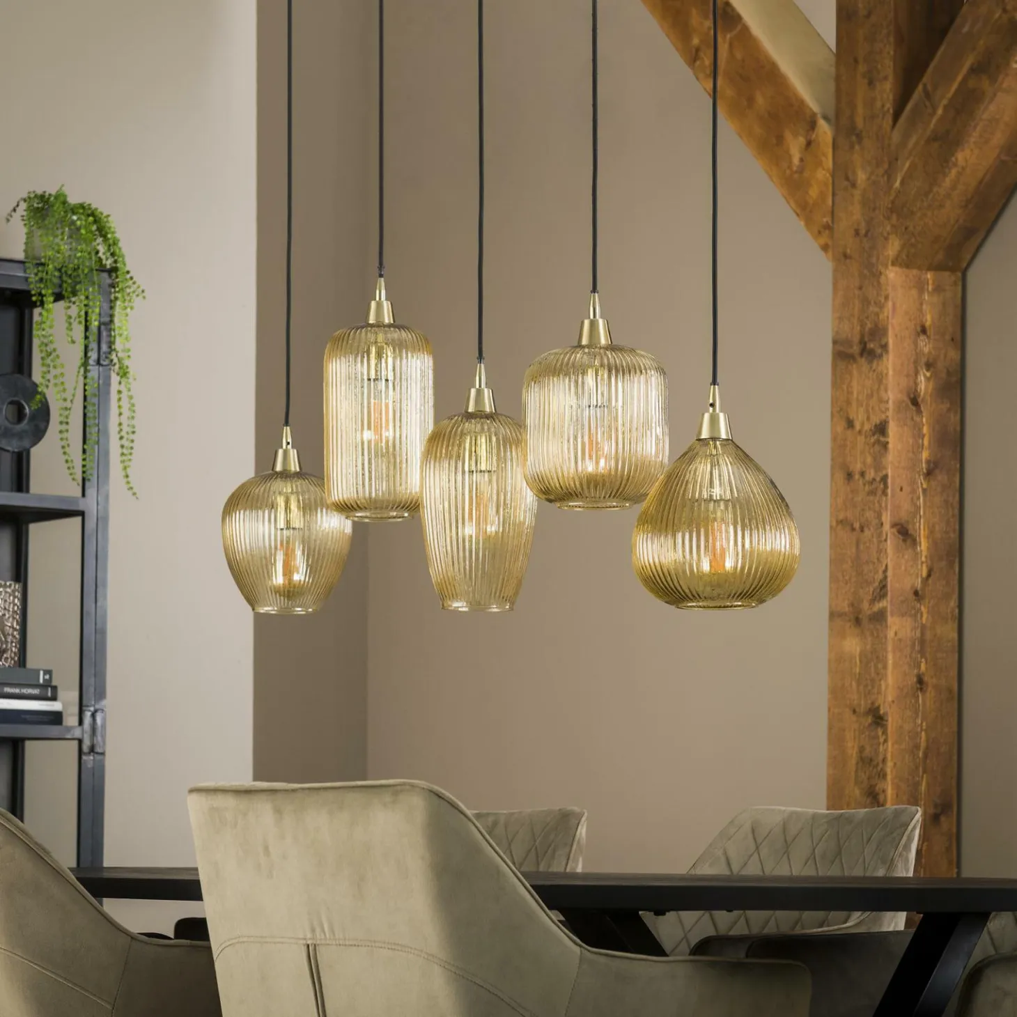 Hanglamp Stripe Glas - Mix 5 lampen - Loft24.nl