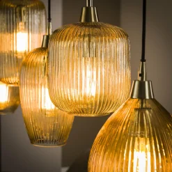 Hanglamp Stripe Glas - Mix 5 lampen - Loft24.nl