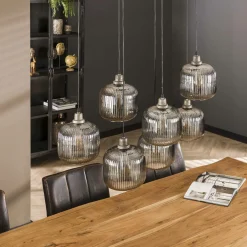 Hanglamp Stripe met 7 lampen - Smoke Glas - Loft24.nl