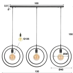 Hanglamp Turn Around - 3 lampen - Loft24.nl