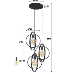 Hanglamp Turn Around Getrapt - 3 lampen - Loft24.nl