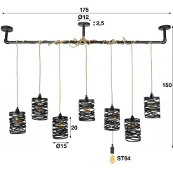 Hanglamp Twist - 7 lampen - Loft24.nl