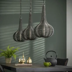 Hanglamp Wire 3 lampen - Antiek Nikkel - Loft24.nl