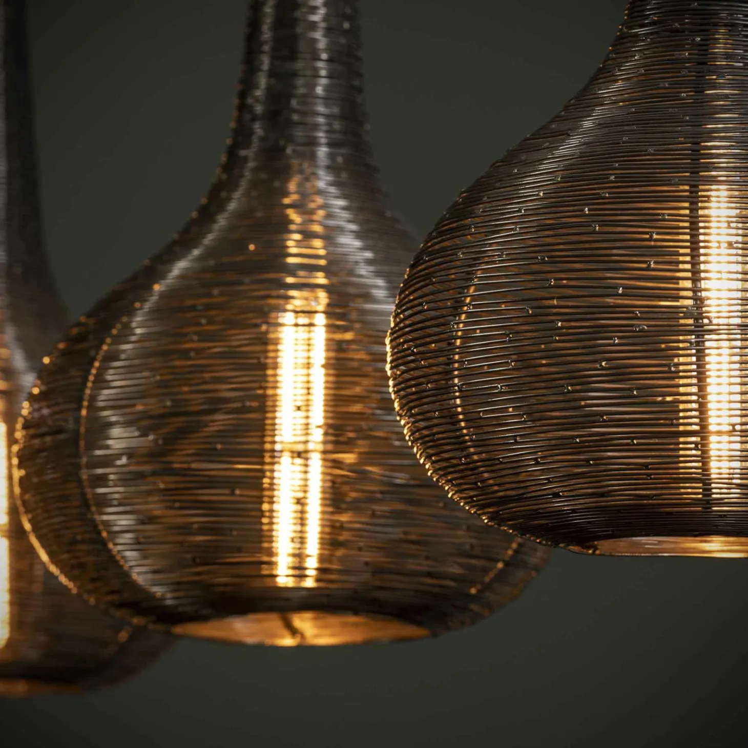 Hanglamp Wire 3 lampen - Antiek Nikkel - Loft24.nl