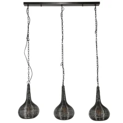 Hanglamp Wire 3 lampen - Antiek Nikkel - Loft24.nl