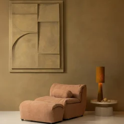 Hocker Baggy Geweven Chenille Oud Roze - Loft24.nl