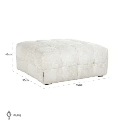 Hocker Merrol Chenille - Crème - Loft24.nl