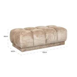 Hocker Noah Chenille - Naturel - Loft24.nl
