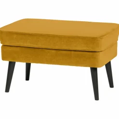 Hocker Rocco Fluweel OkerGeel - Loft24.nl