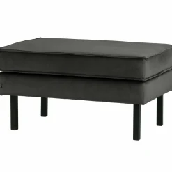 Hocker Rodeo Op Poten Velvet Antraciet - Loft24.nl
