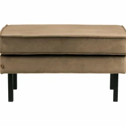 Hocker Rodeo Op Poten Velvet Taupe - Loft24.nl