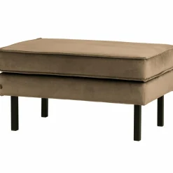 Hocker Rodeo Op Poten Velvet Taupe - Loft24.nl