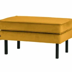Hocker Rodeo Op Poten Velvet OkerGeel - Loft24.nl
