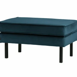 Hocker Rodeo Op Poten Velvet Blauw - Loft24.nl