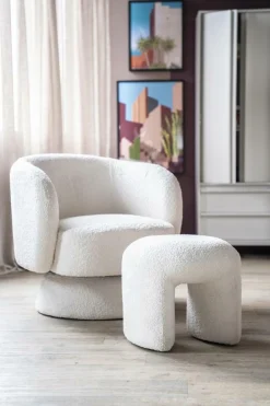 Hocker Sahi - Beige (zithoogte 41 cm) - Loft24.nl