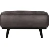 Hocker Statement Lederlook DonkerGrijs - Loft24.nl