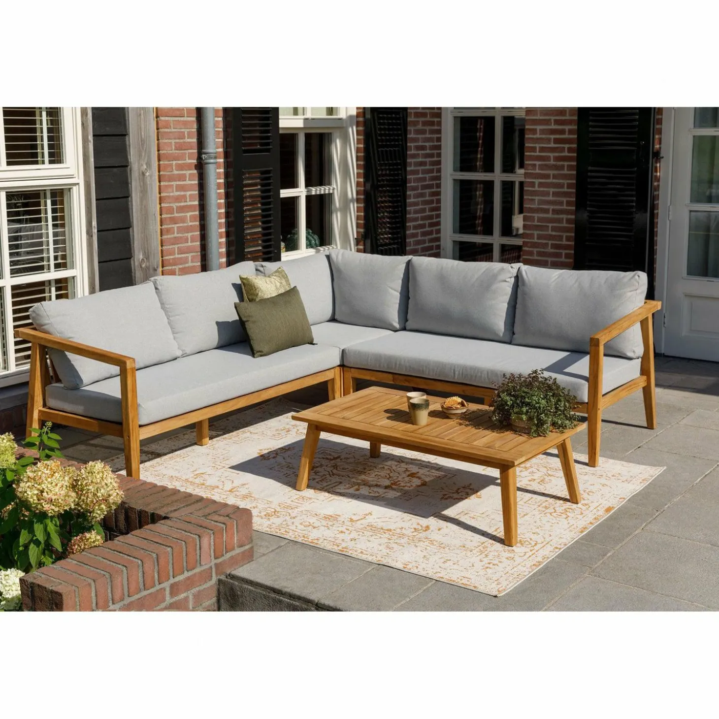 Hoek Loungeset Lucca Teakhout - Loft24.nl