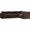 Hoekbank Baggy 3D chenille - Donkerbruin (rechts) - Loft24.nl