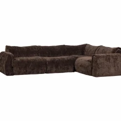 Hoekbank Baggy 3D chenille - Donkerbruin (rechts) - Loft24.nl