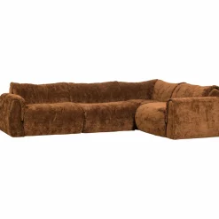 Hoekbank Baggy 3D chenille - Middenbruin (rechts) - Loft24.nl