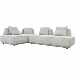 Hoekbank Tudor Met verwijderbare rugleuning - Grijs - Loft24.nl