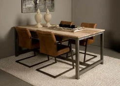 Industiële Eettafel Venetië Teak 160 cm - Loft24.nl