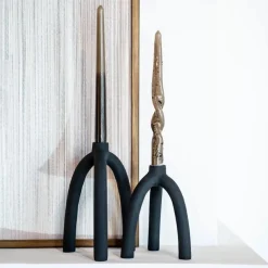 Kaarsenhouder Twig Zwart - 20 cm - Loft24.nl