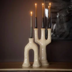 Kaarshouder Blix beige - 28 cm hoog - Loft24.nl