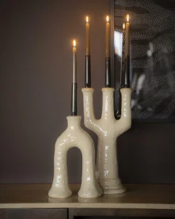 Kaarshouder Blix beige - 28 cm hoog - Loft24.nl