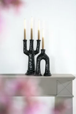 Kaarshouder Blix zwart - 38 cm hoog - Loft24.nl