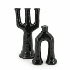 Kaarshouder Blix zwart - 28 cm hoog - Loft24.nl