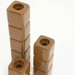 Kaarshouder Cube set van 3 stuks - Mustard - Loft24.nl