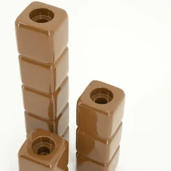 Kaarshouder Cube set van 3 stuks - Mustard - Loft24.nl