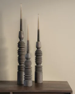 Kaarshouder Totem - set van 3 stuks - Bruin - Loft24.nl