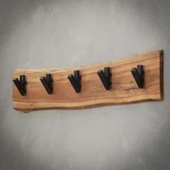 Kapstok Edge Acaciahout met 5 haken - Loft24.nl