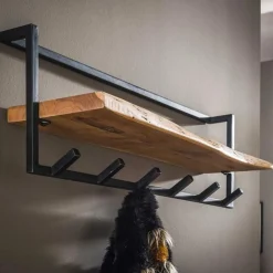 Kapstok Edge Shelve met 6 haken en Plank - Loft24.nl