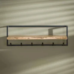 Kapstok Edge Shelve met 6 haken en Plank - Loft24.nl
