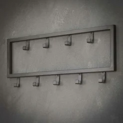 Kapstok Industrieel Metaal met 9 haken - Loft24.nl