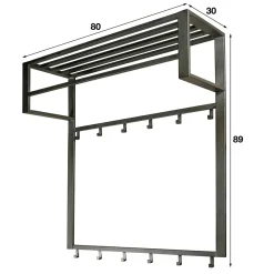 Kapstok Industrieel Metaal met 12 haken - Loft24.nl