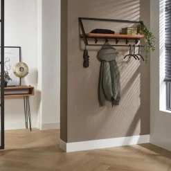 Kapstok Lean met 5 haken en plank - Loft24.nl